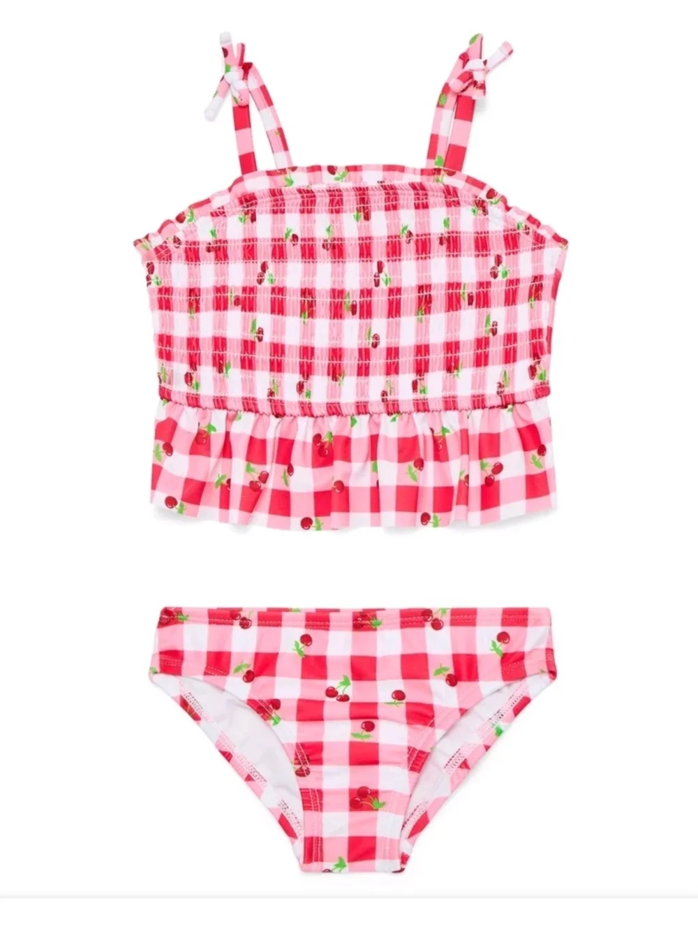 Cherry Gingham Tankini Swim Set Toddler Size 4T NWOT